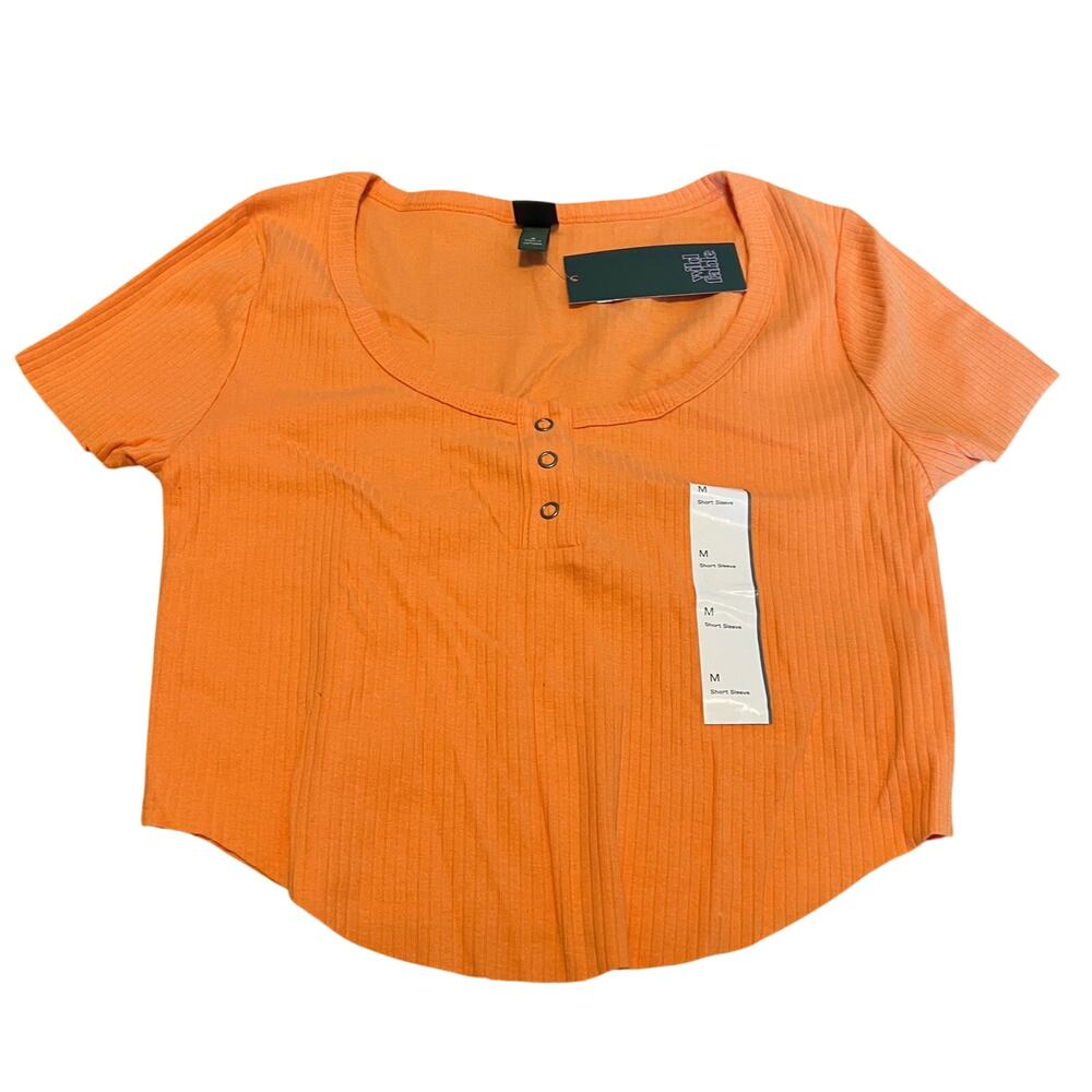 Wild Fable Women's Light Orange Short Sleeve Cropped T-Shirt - Size XL - NWT